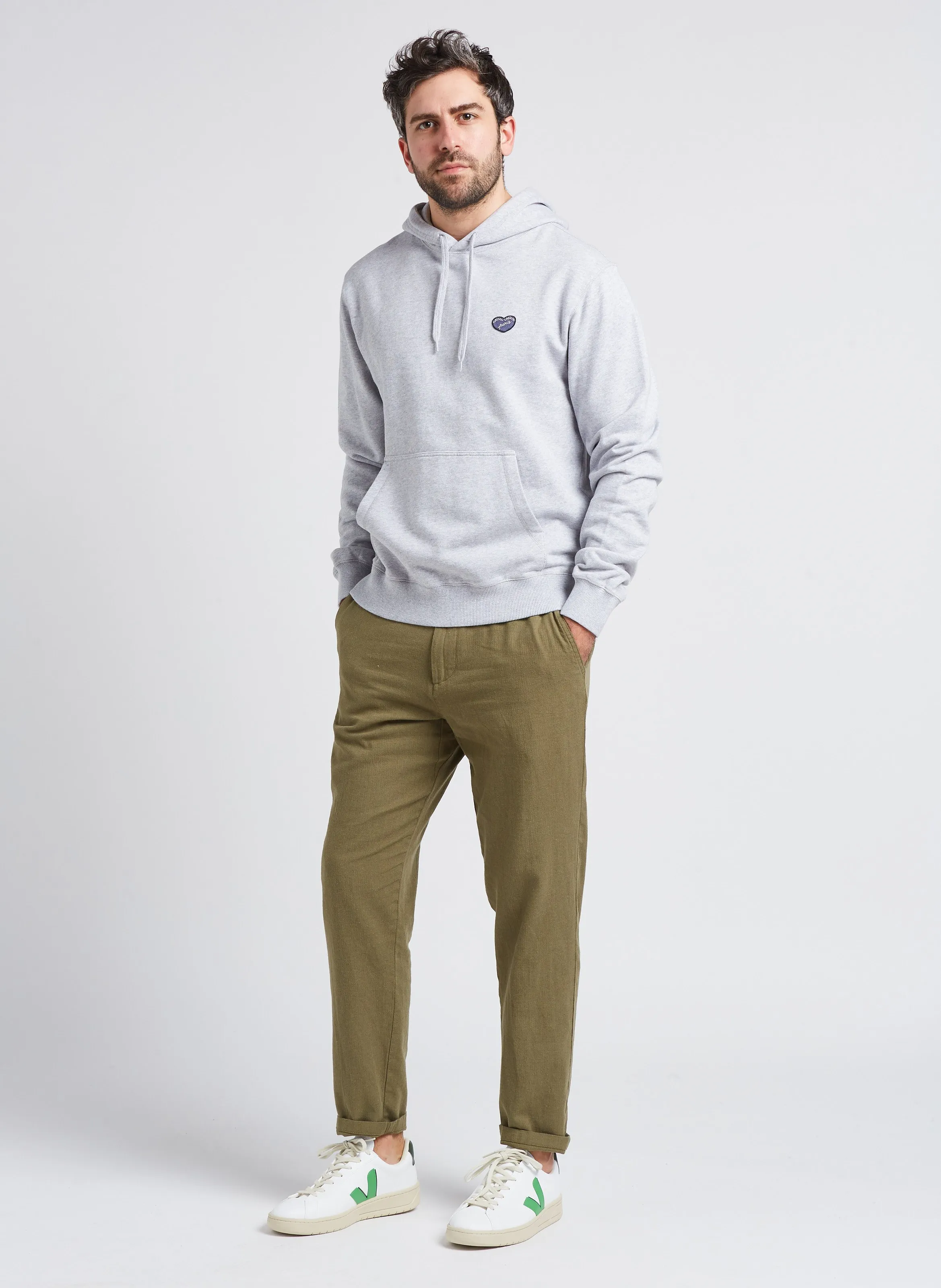 SELECTED Pantalón recto de mezcla de algodón orgánico en marron