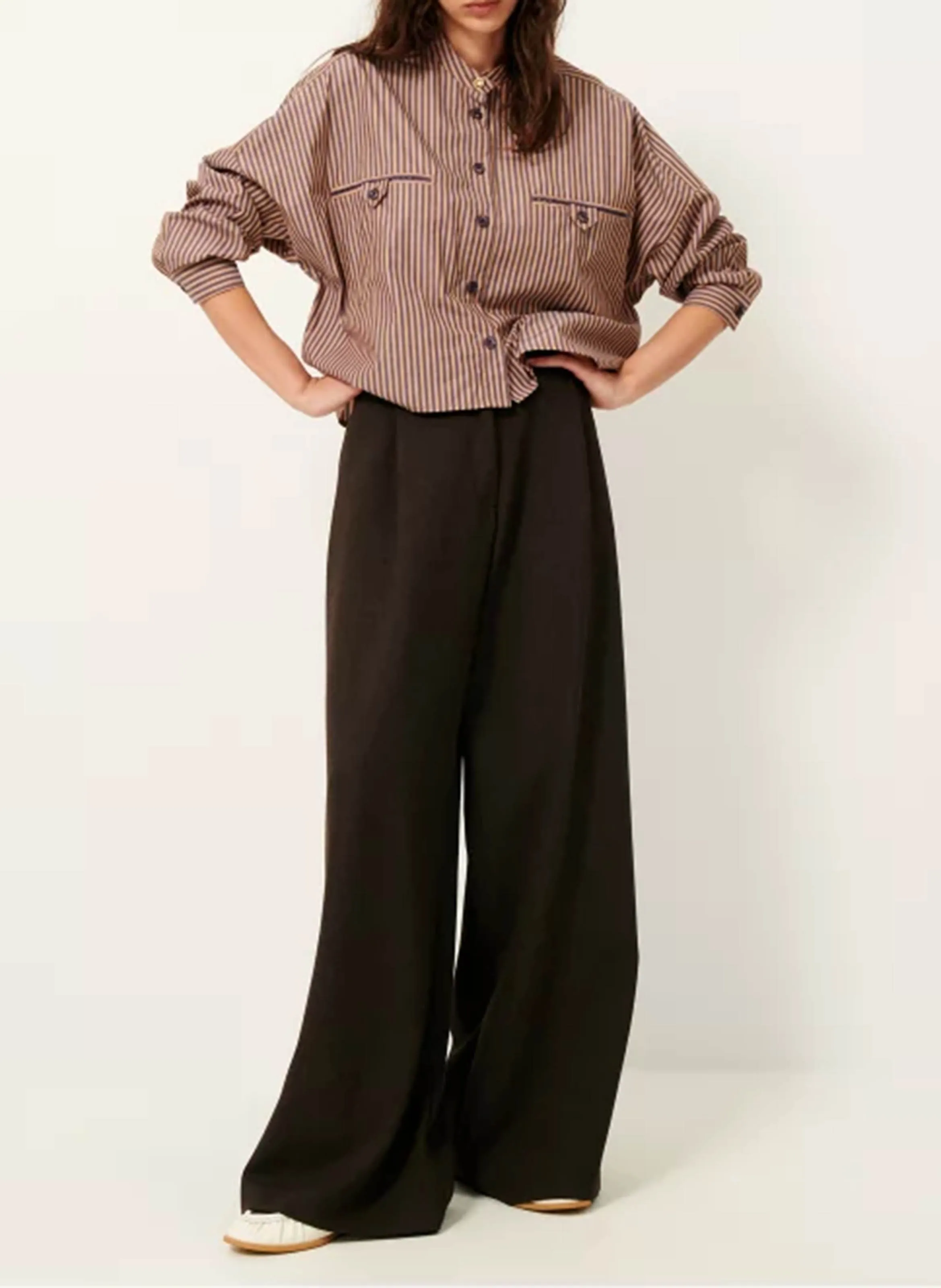SESSUN PROVENCO  PANTALóN ANCHO EN MARRON