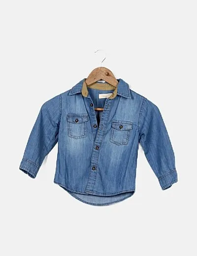 Sfera Camisa denim con bolsillos
