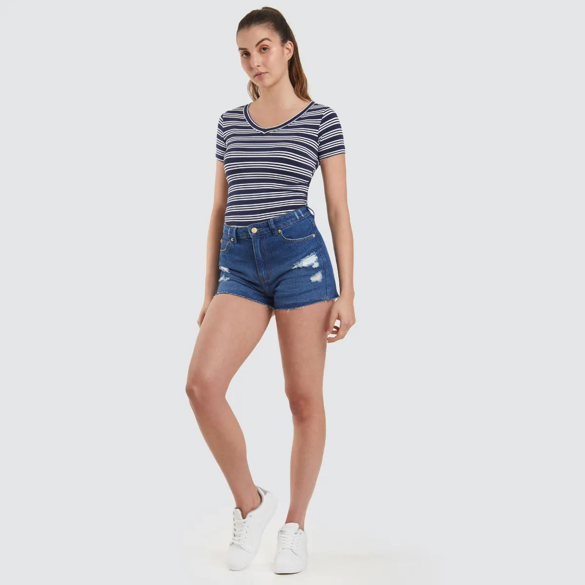 Short Mujer Jean Con Rotos