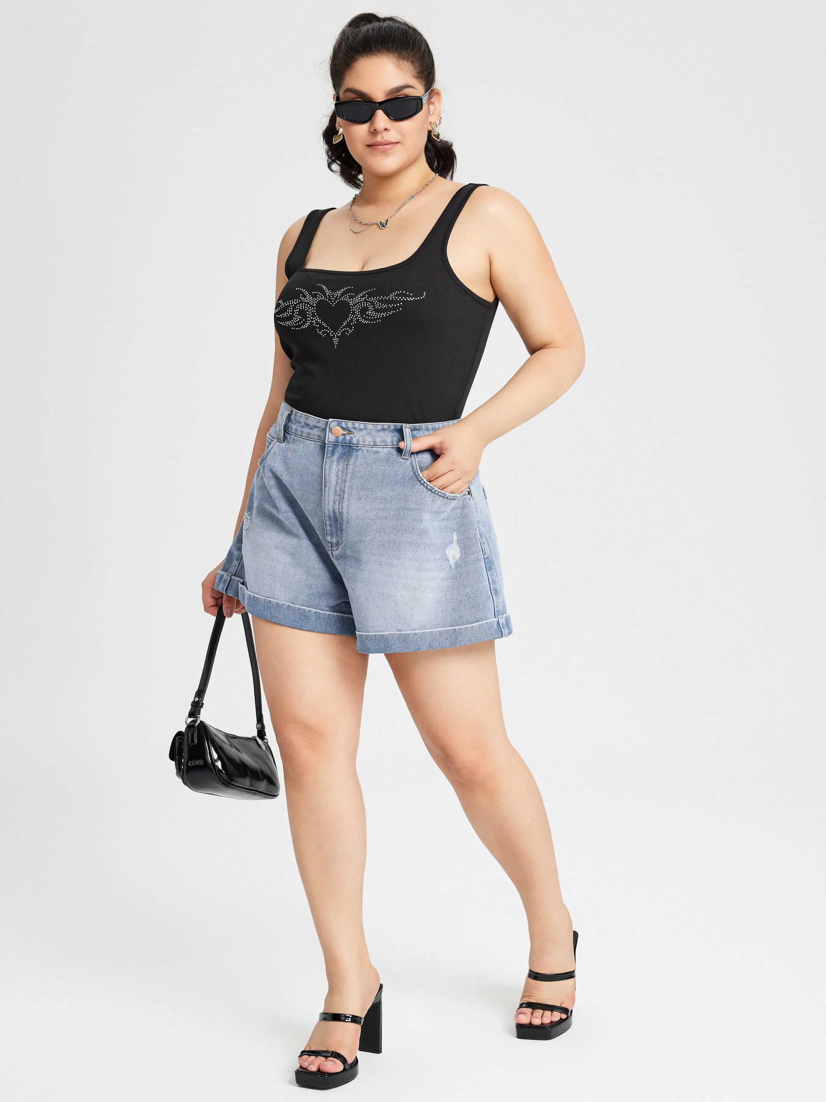 Shorts Vaqueros con Bolsillo Curvy