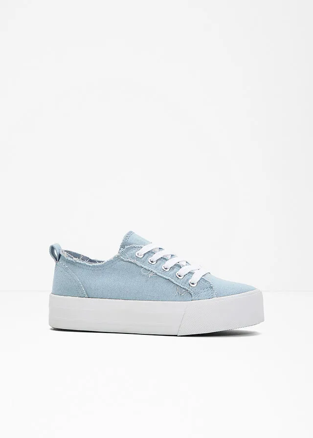 Sneakers bajos con plataforma Azul vaquero