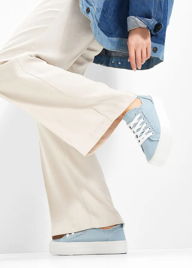 Sneakers bajos con plataforma Azul vaquero