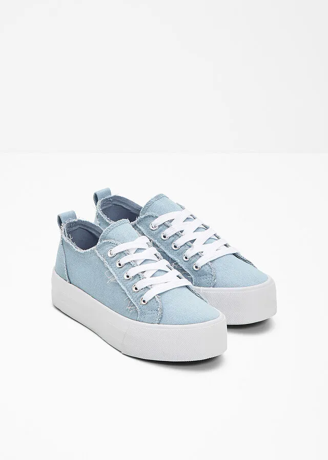 Sneakers bajos con plataforma Azul vaquero