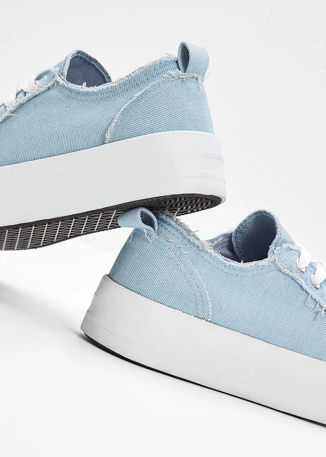 Sneakers bajos con plataforma Azul vaquero