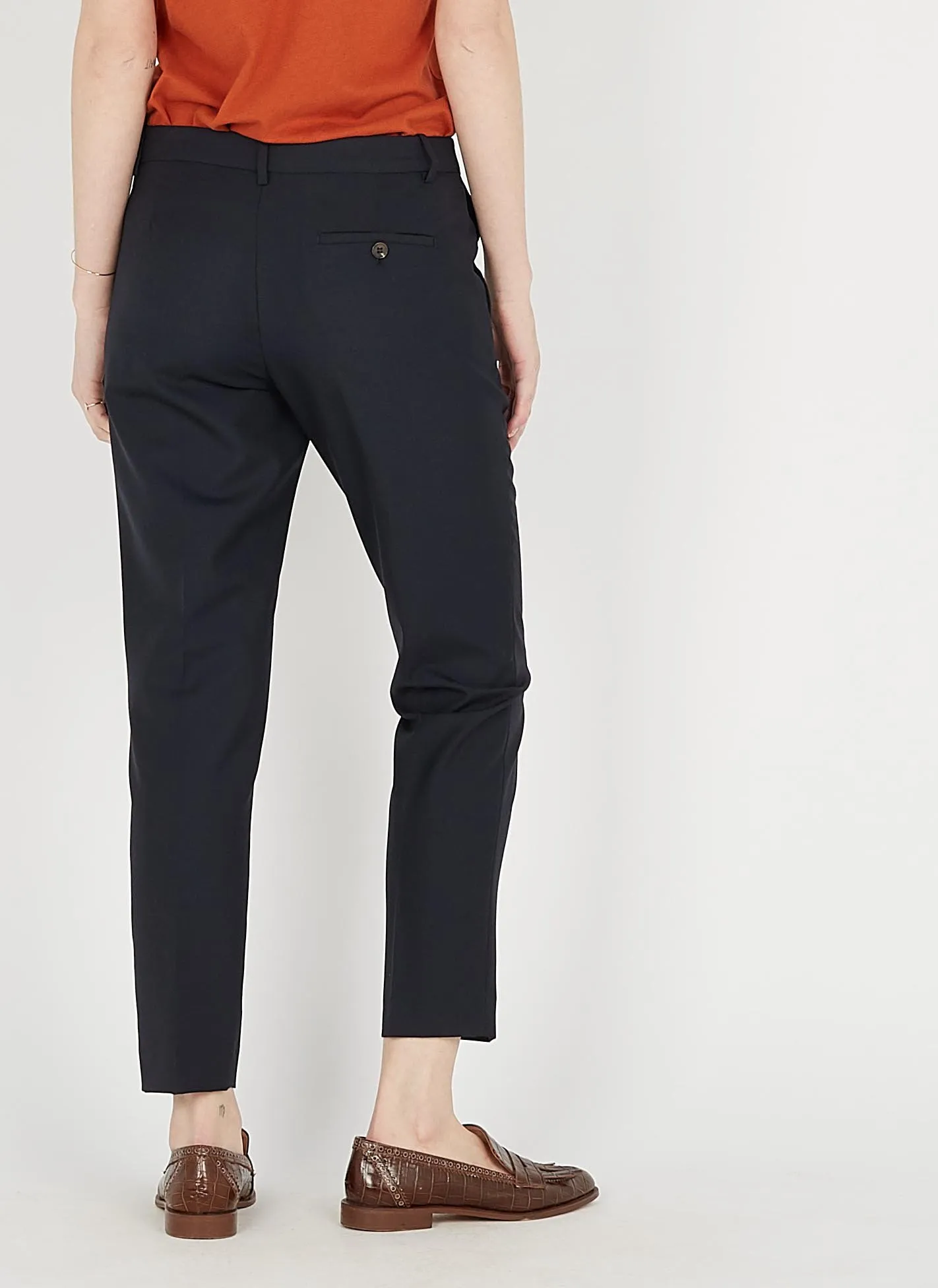 SOEUR ADELE  PANTALóN RECTO DE TALLE ALTO EN AZUL