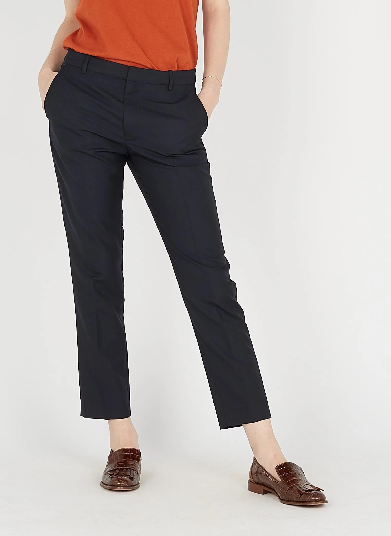 SOEUR ADELE  PANTALóN RECTO DE TALLE ALTO EN AZUL