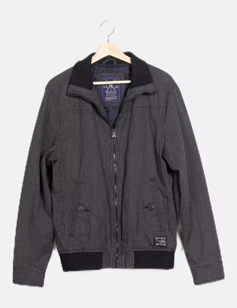 Springfield Chaqueta gris marengo con rayas