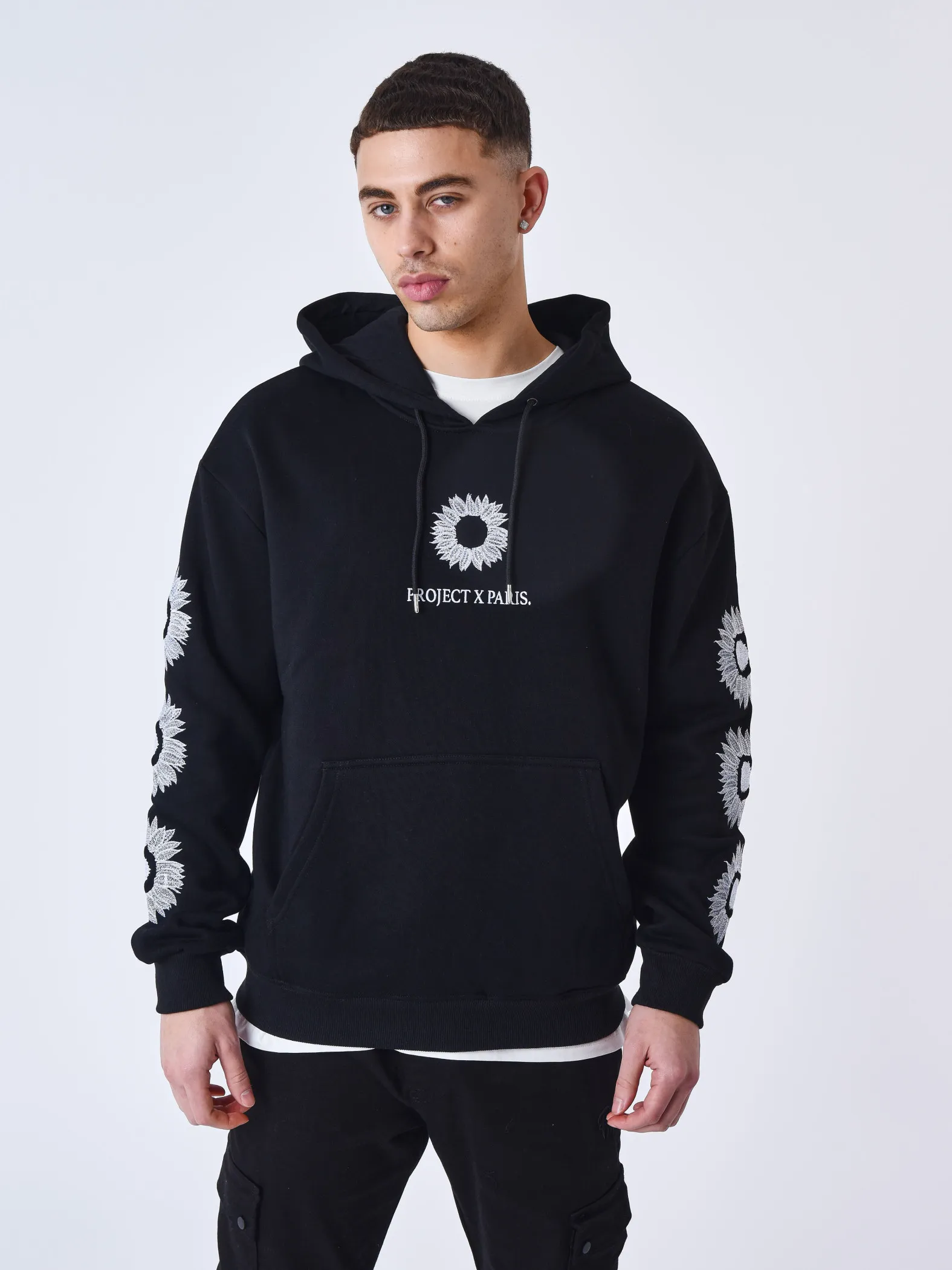 Sudadera con capucha Girasol bordado