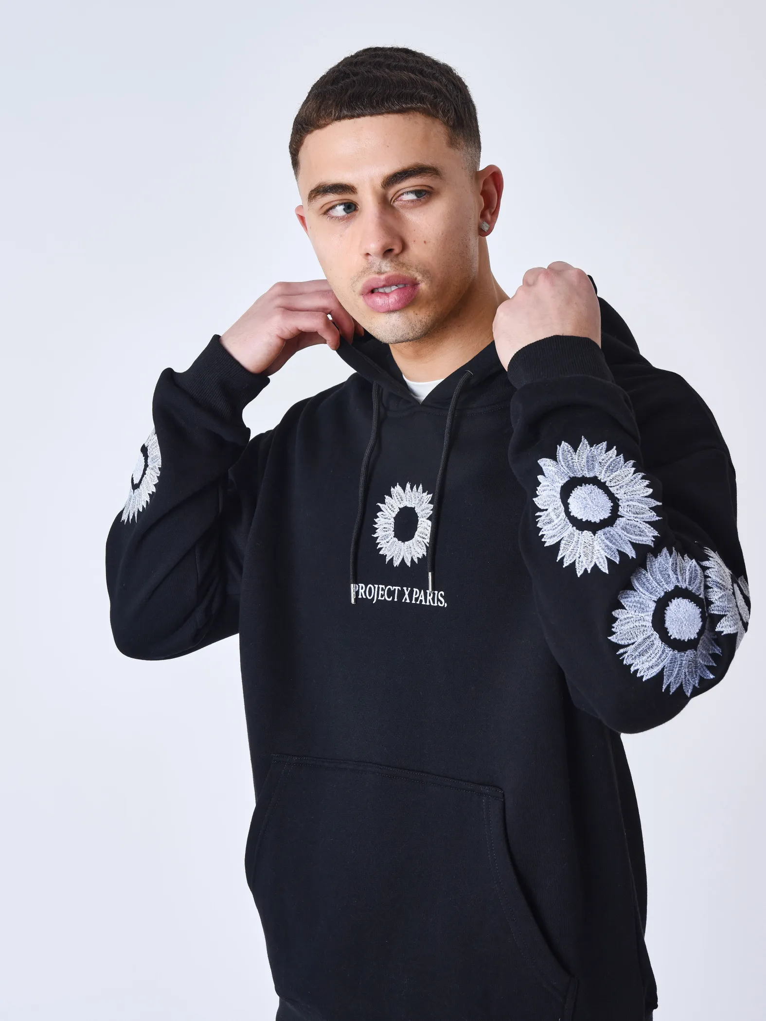 Sudadera con capucha Girasol bordado