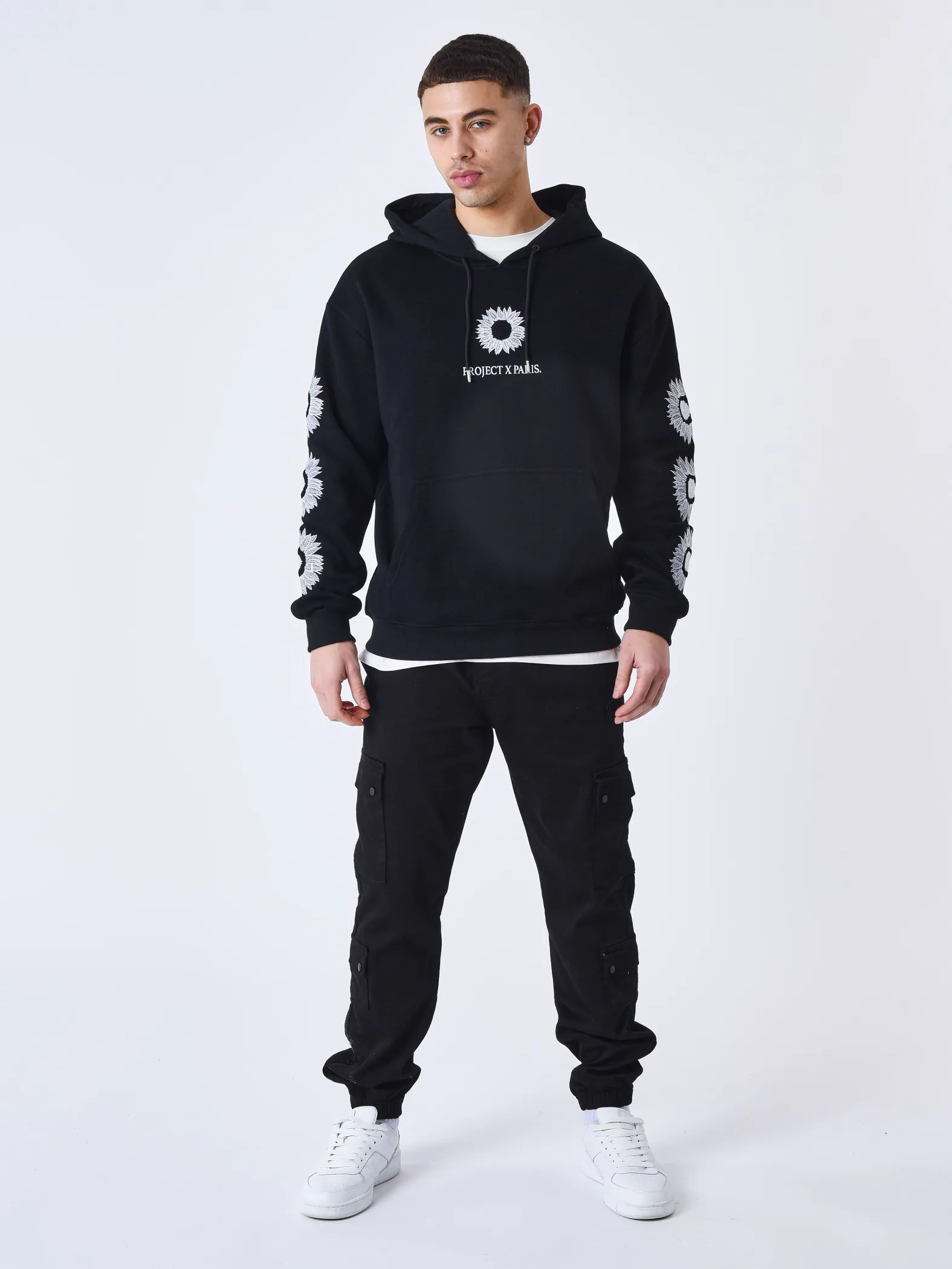 Sudadera con capucha Girasol bordado