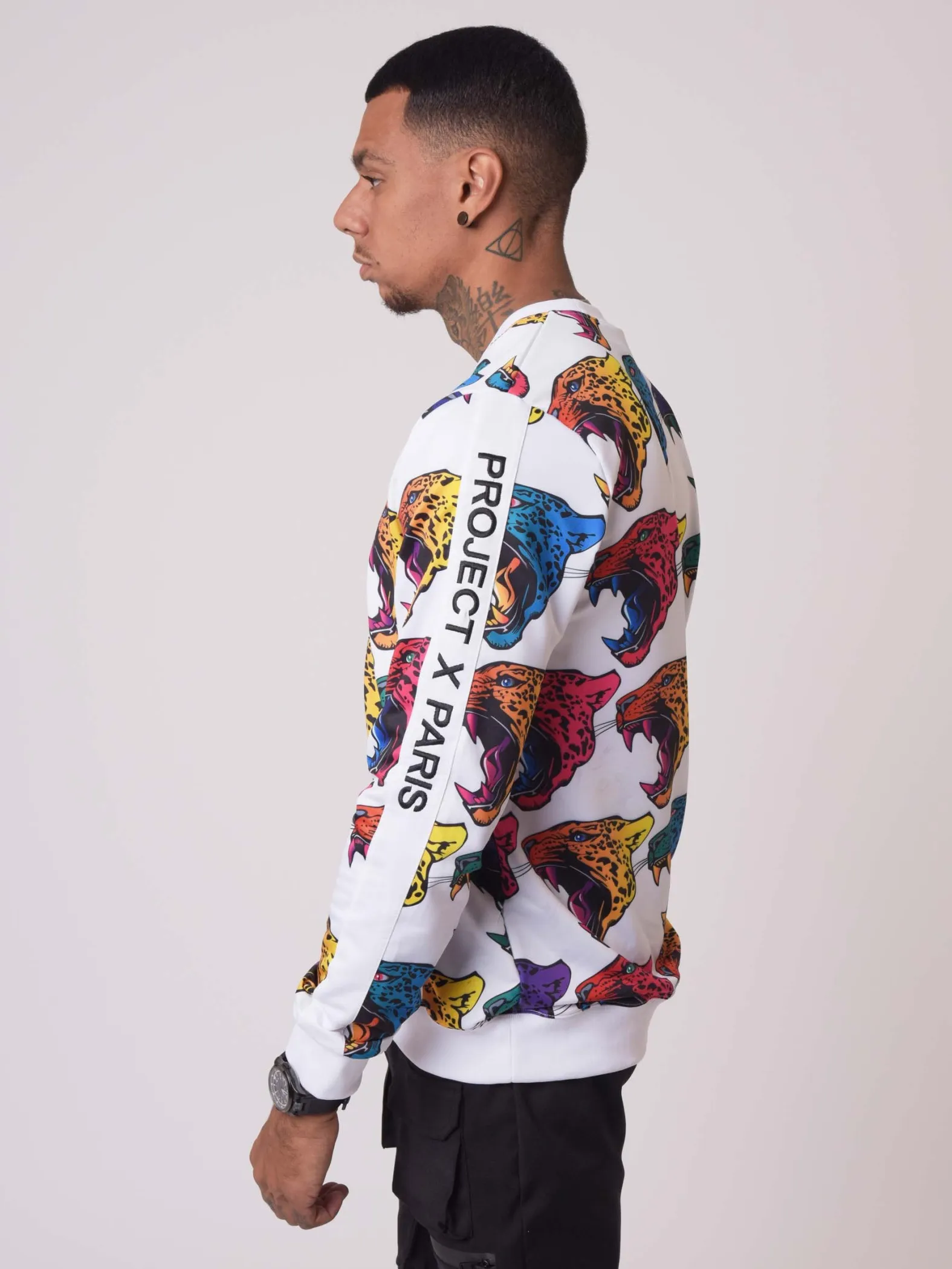 Sudadera graduada con cabeza de jaguar