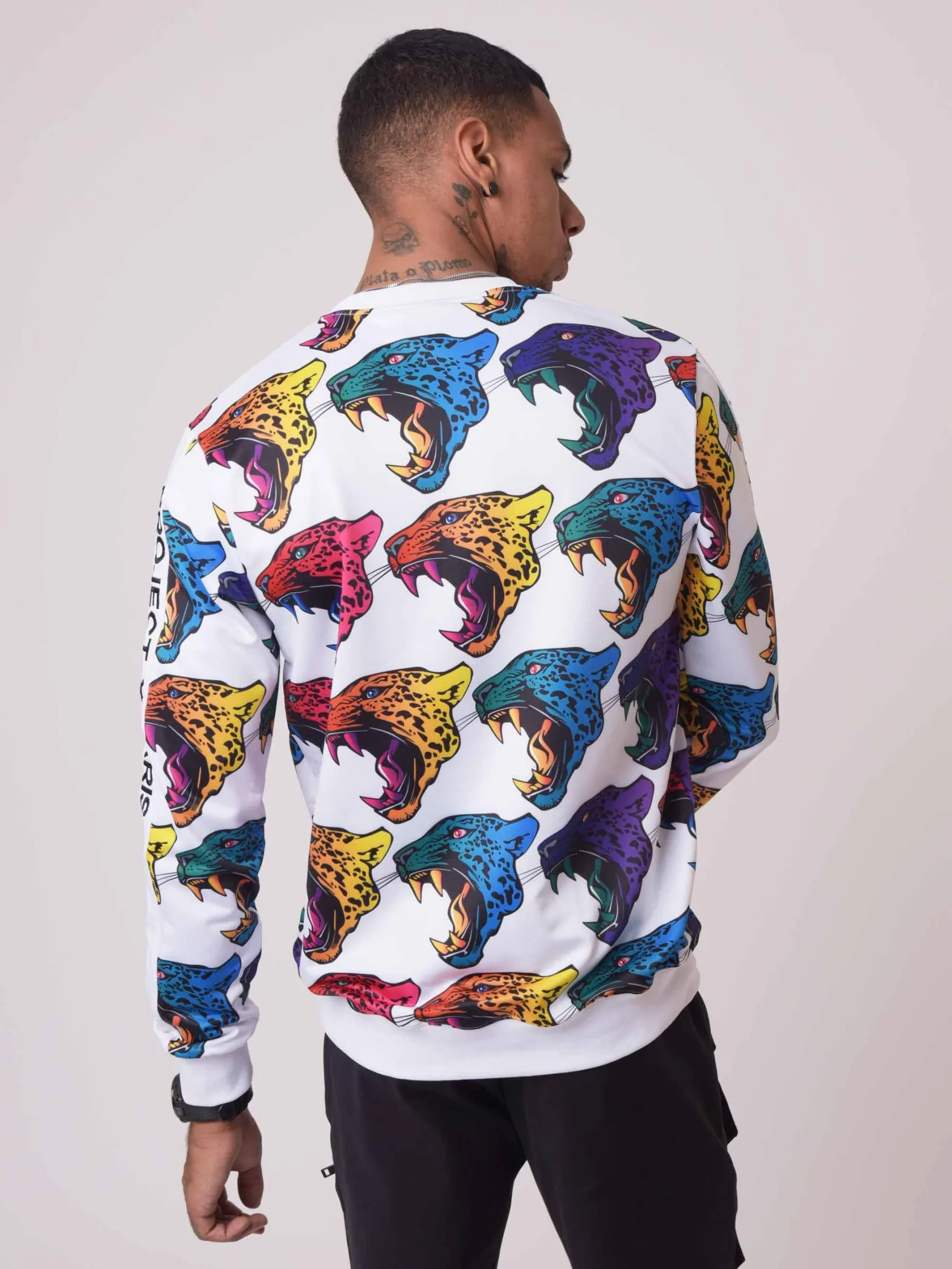 Sudadera graduada con cabeza de jaguar