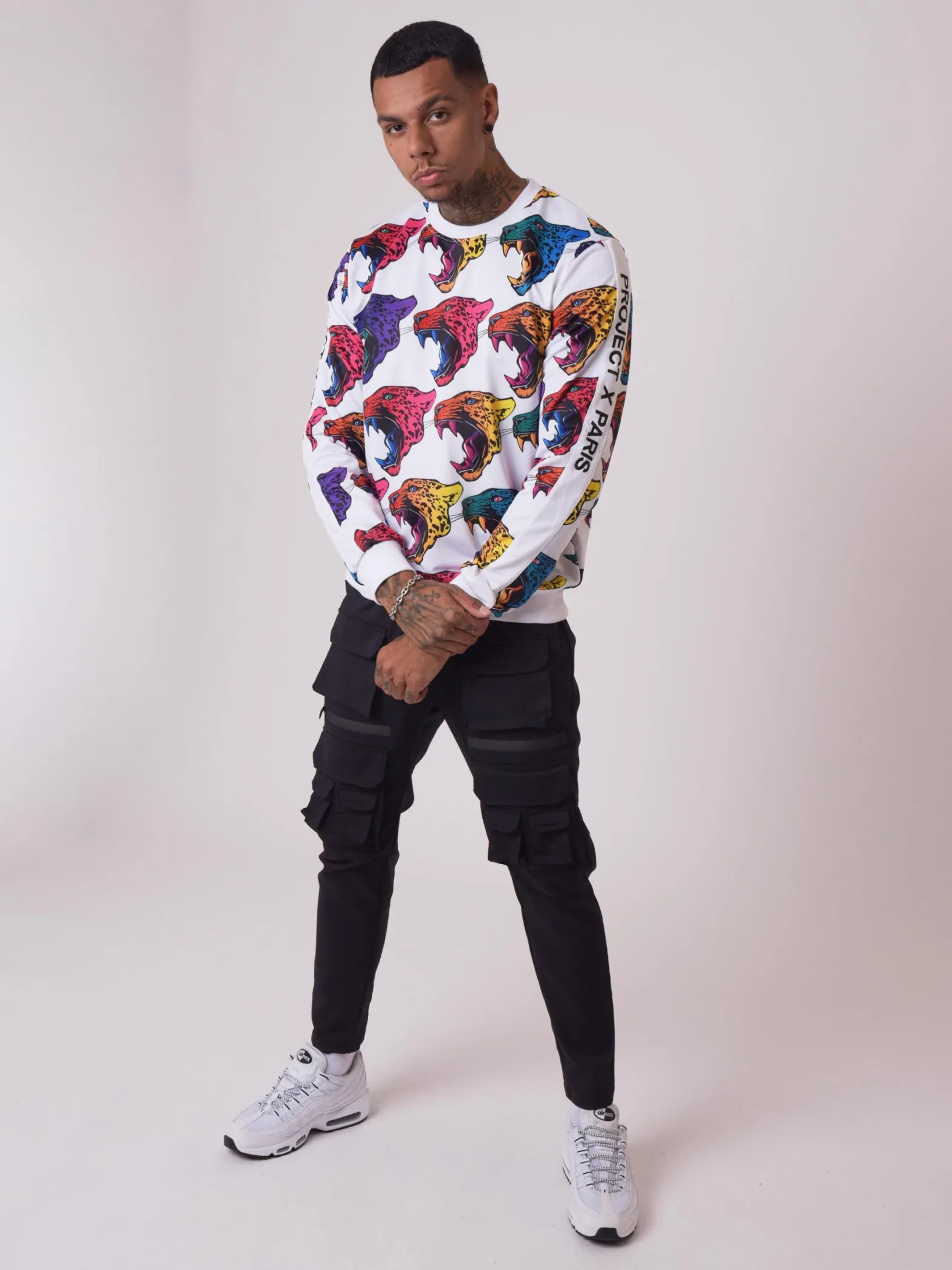 Sudadera graduada con cabeza de jaguar