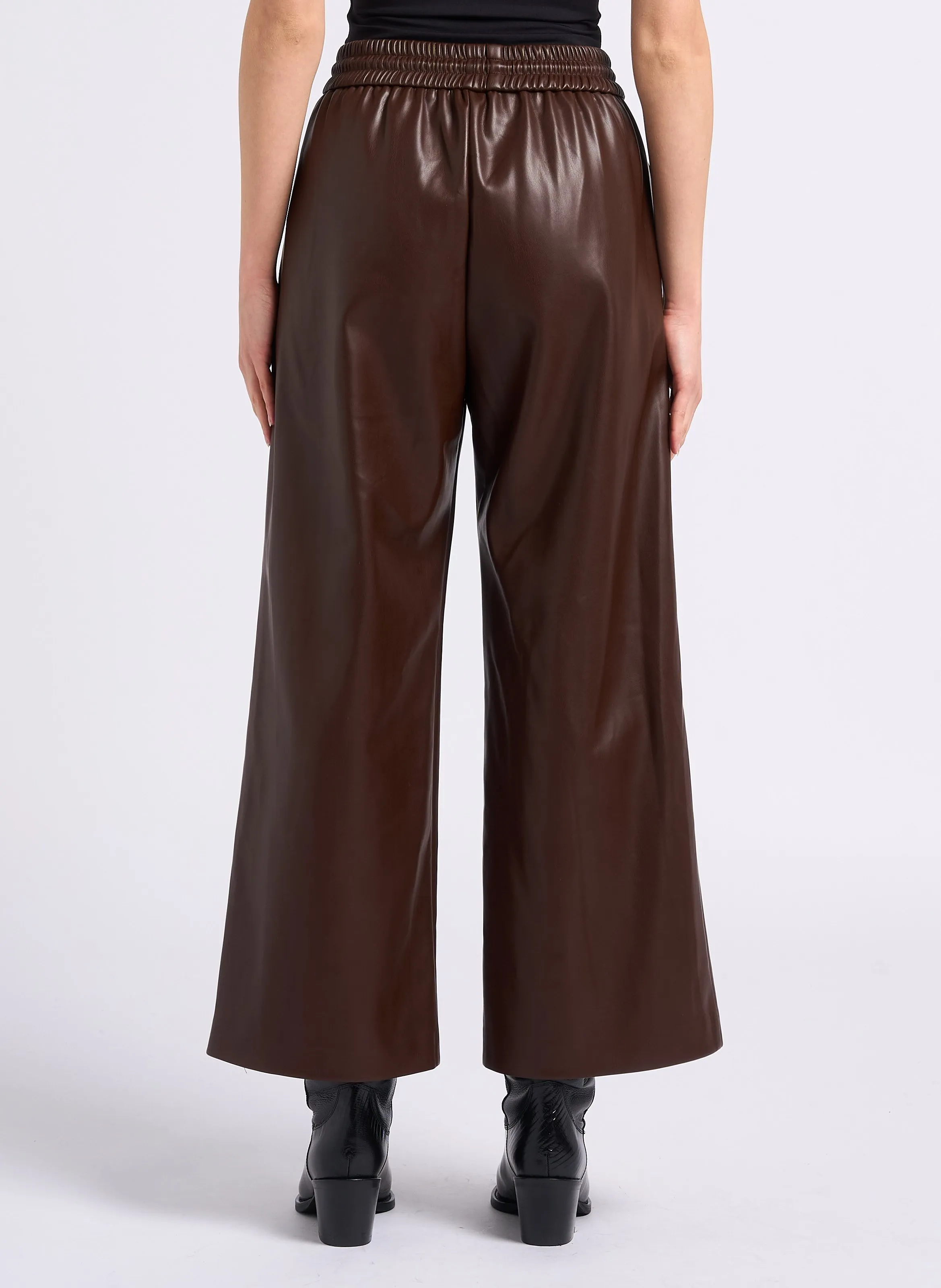 SUNCOO JOHAN  PANTALóN ANCHO EN MARRON