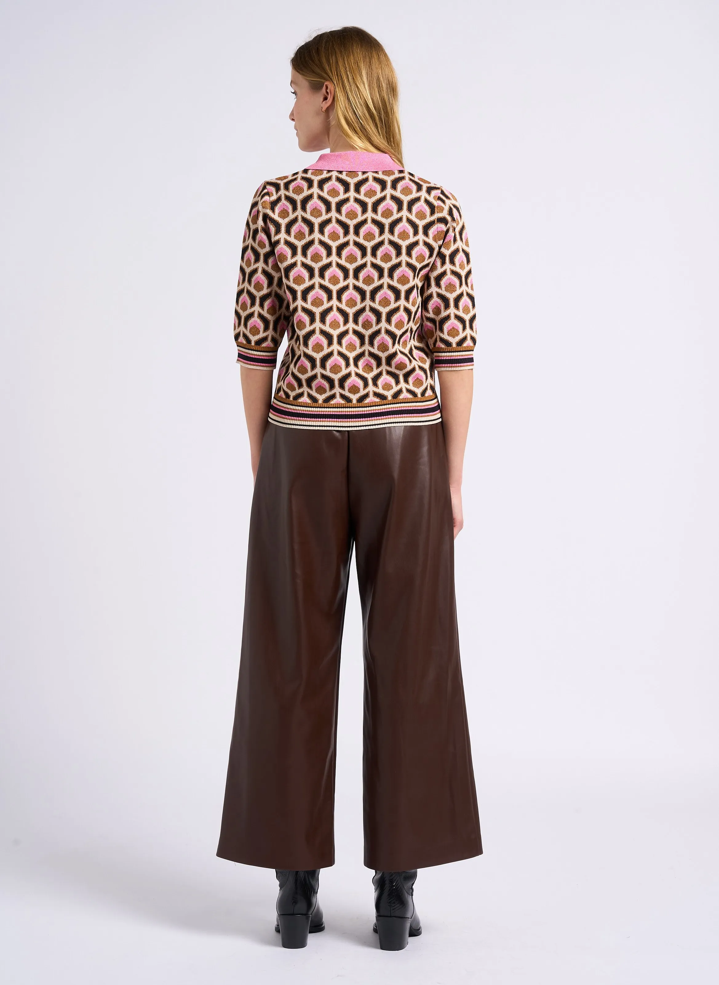SUNCOO JOHAN  PANTALóN ANCHO EN MARRON
