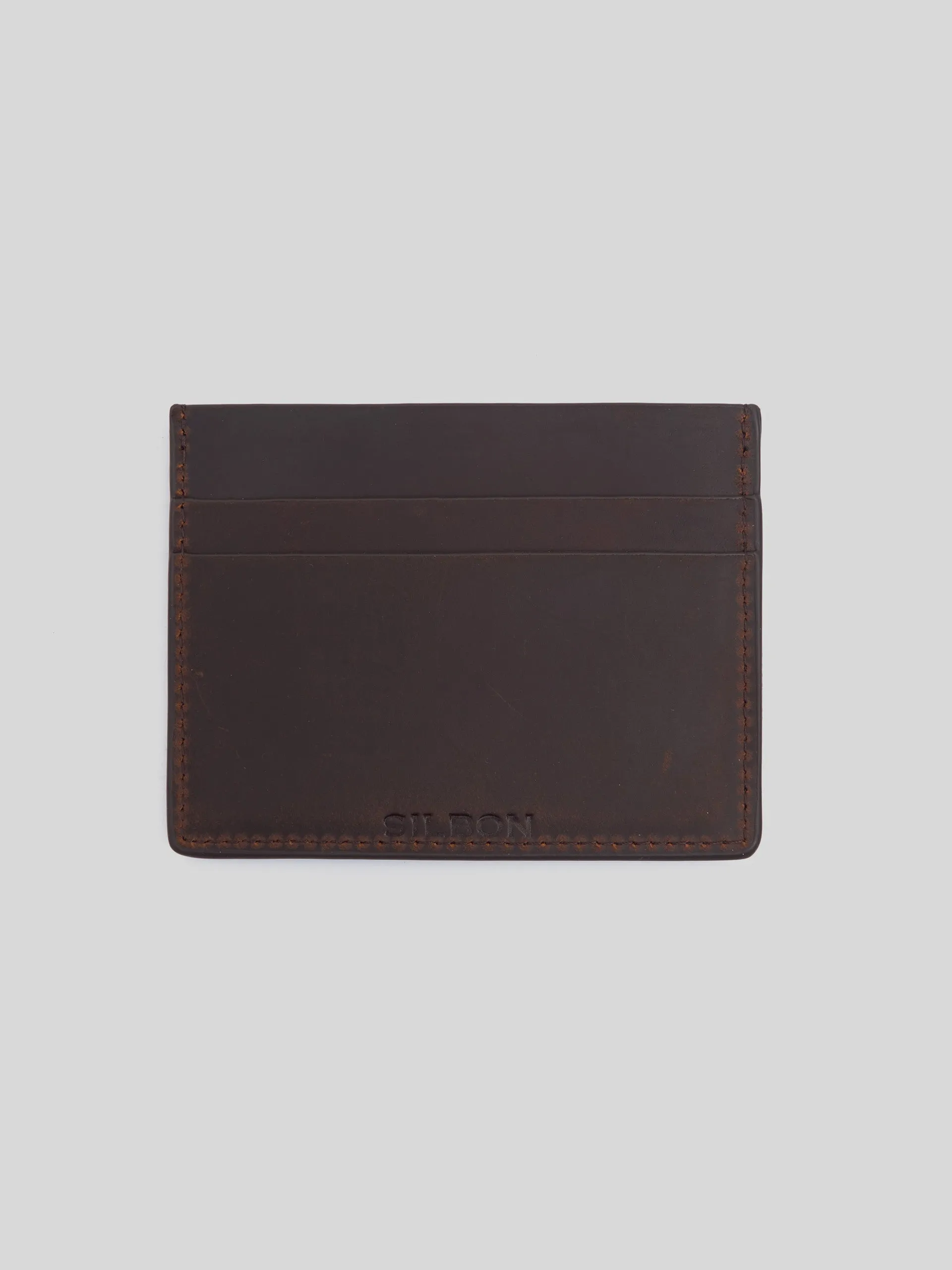 Tarjetero silbon piel marron multiraquetas