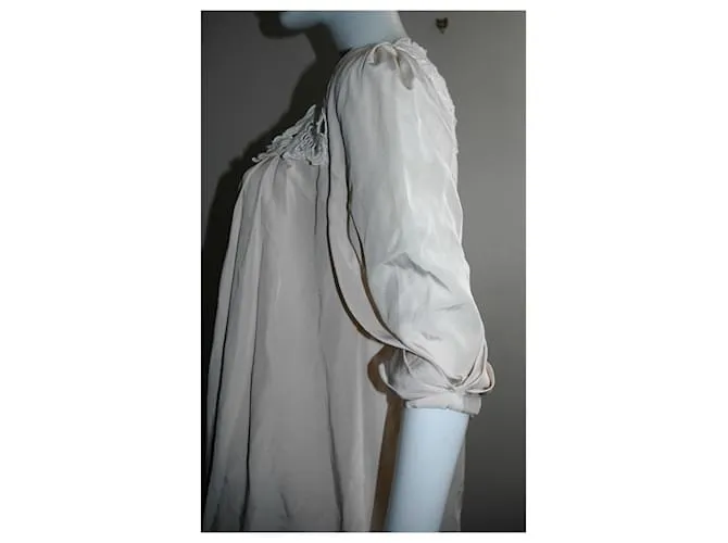 Temperley London Minivestido Temperley de seda y encaje Blanco Crudo 