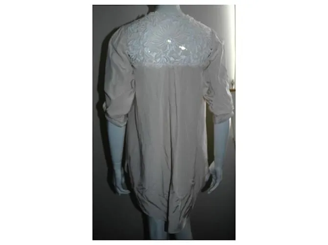 Temperley London Minivestido Temperley de seda y encaje Blanco Crudo 