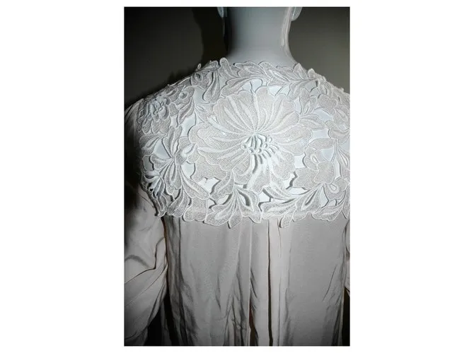 Temperley London Minivestido Temperley de seda y encaje Blanco Crudo 