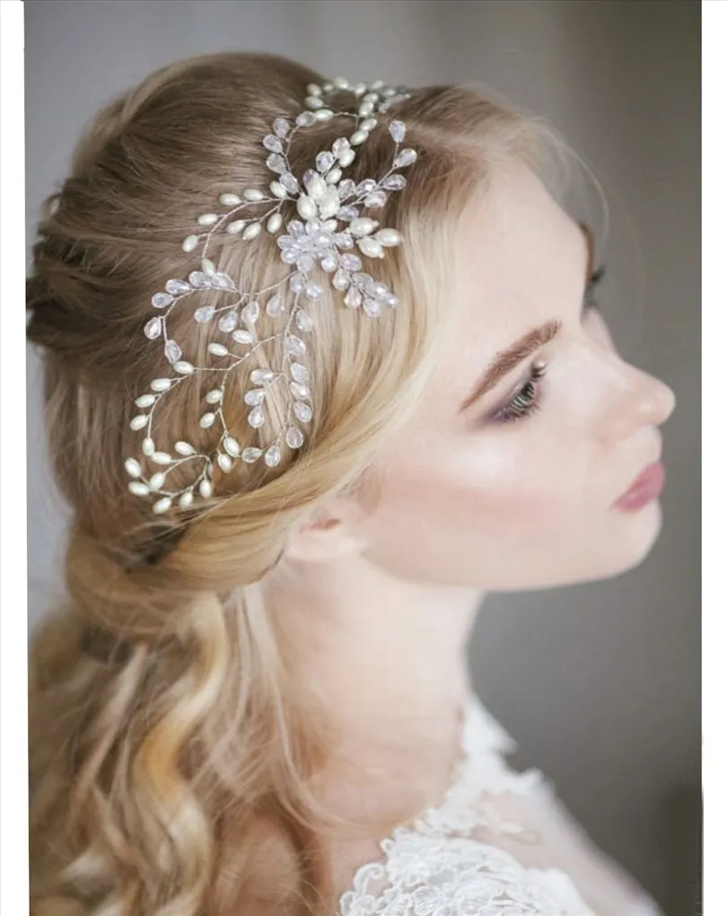 TOCADOS Y TIARAS DORADAS PARA BODAS CON CRISTAL BRILLO