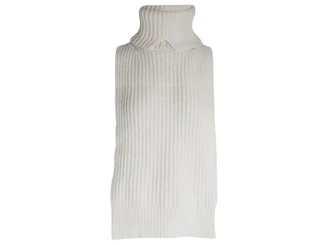 Top de cuello alto de canalé Anneki de cachemira color marfil de The Row Blanco Crudo 