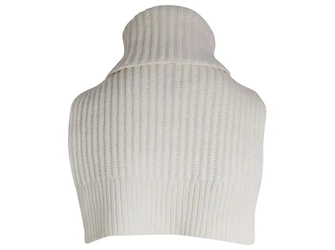 Top de cuello alto de canalé Anneki de cachemira color marfil de The Row Blanco Crudo 