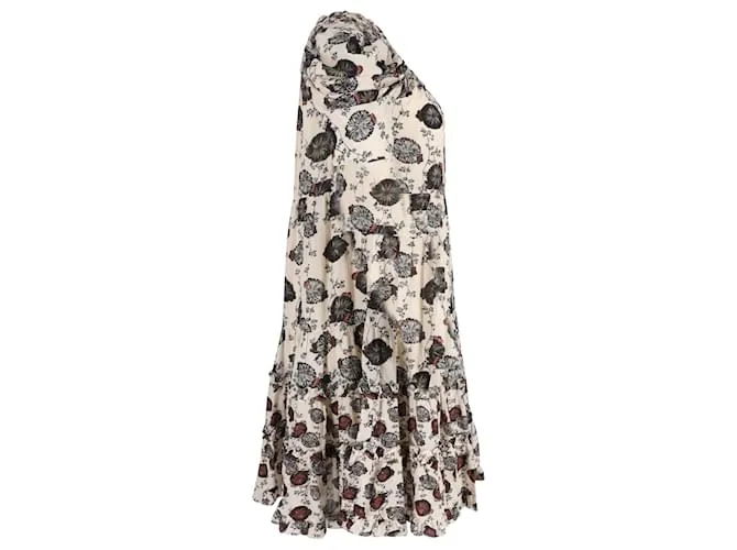 Ulla Johnson Cassian Vestido floral Cassian de algodón color crema Impresión de pitón 