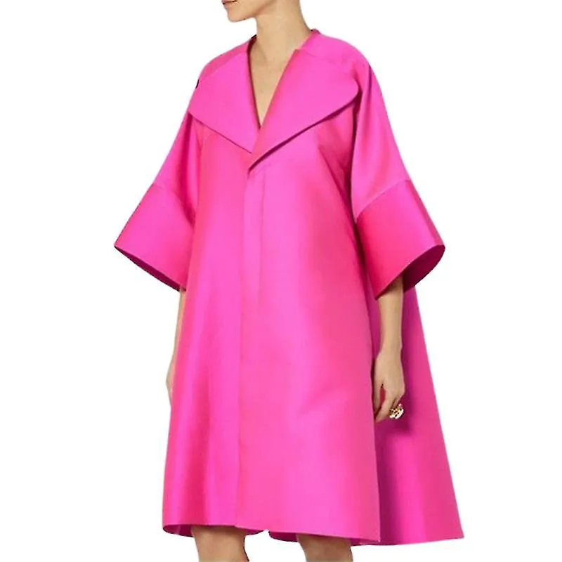Uoozee Elegante fiesta Vestido de noche Moda Media mangas Color sólido Prom Vestidos Midi