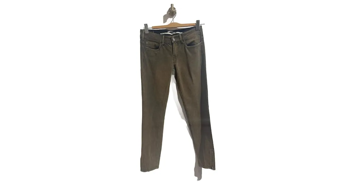 VANESSA BRUNO Pantalón T.US 28 terciopelo Caqui 