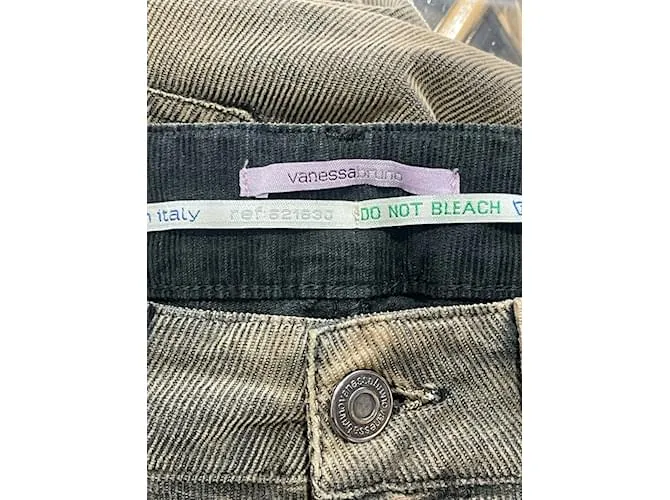 VANESSA BRUNO Pantalón T.US 28 terciopelo Caqui 
