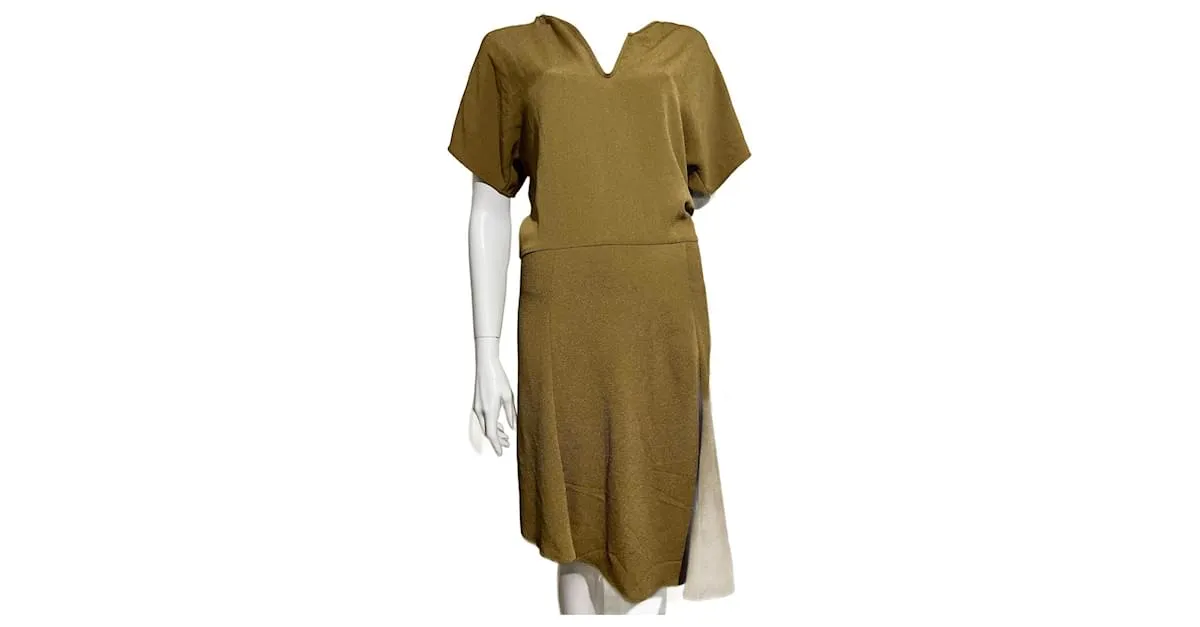 Vanessa Bruno Vestido asimétrico de crepé caqui 