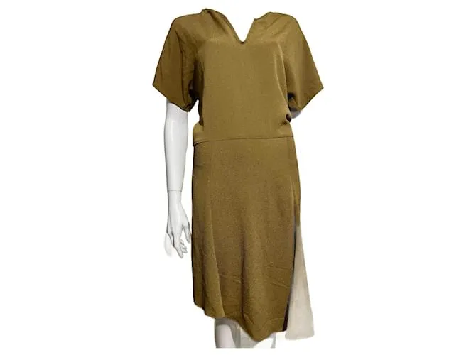 Vanessa Bruno Vestido asimétrico de crepé caqui 