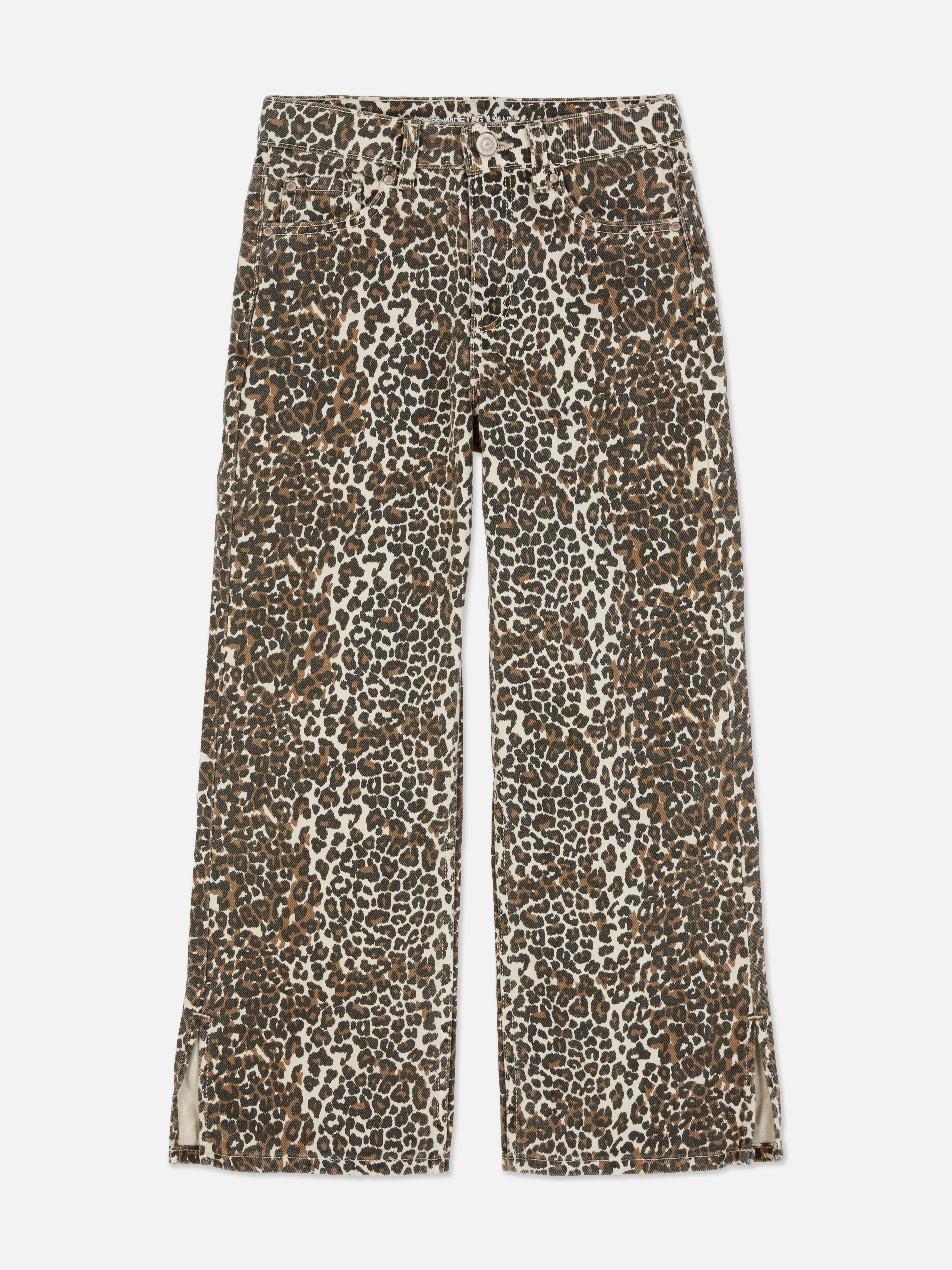 Vaqueros de pernera ancha de leopardo