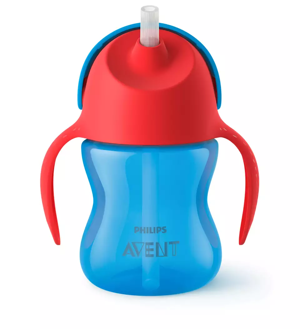 Vaso con pitillo y asas de 7 oz / 207 ml para niño