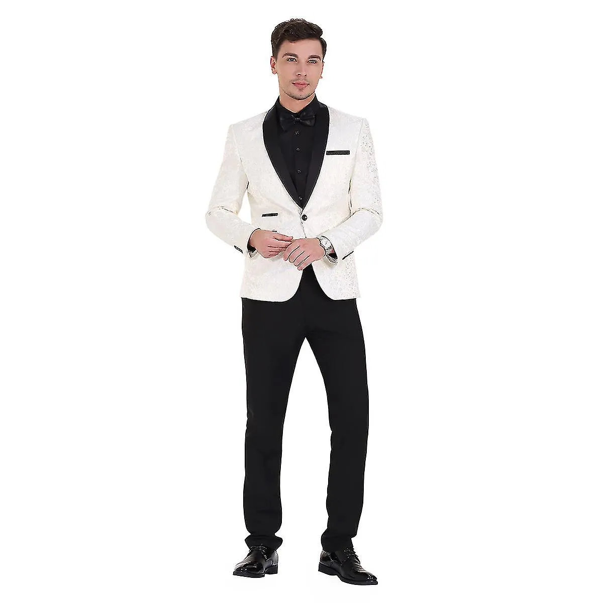 VAWAN Hombre 2 Piezas Elegante Banquete De Bodas Trajes Slim Fit