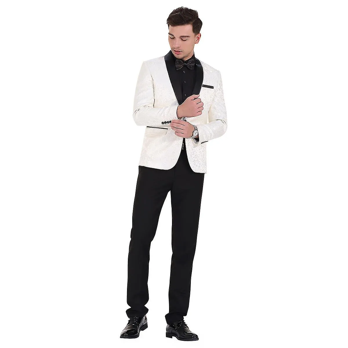 VAWAN Hombre 2 Piezas Elegante Banquete De Bodas Trajes Slim Fit