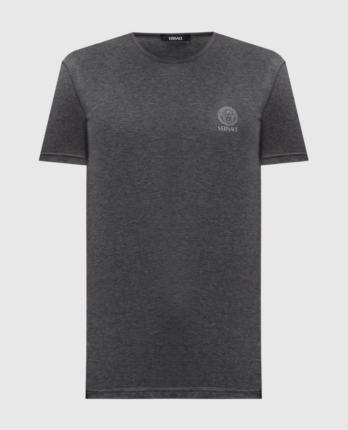 VERSACE GRAY TSHIRT WITH MEDUSA LOGO PRINT