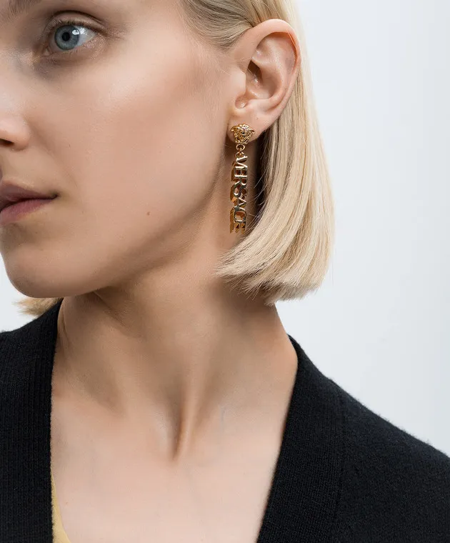Versace La Medusa golden earrings