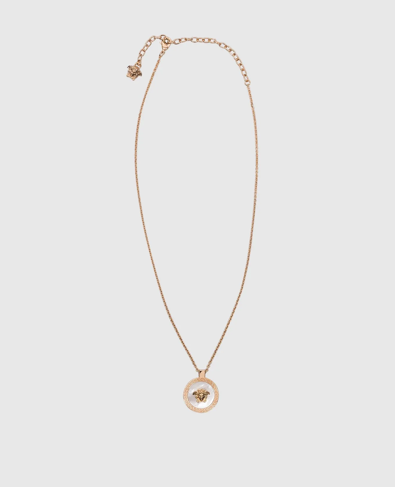 Versace Medusa pendant gold chain with mother of pearl