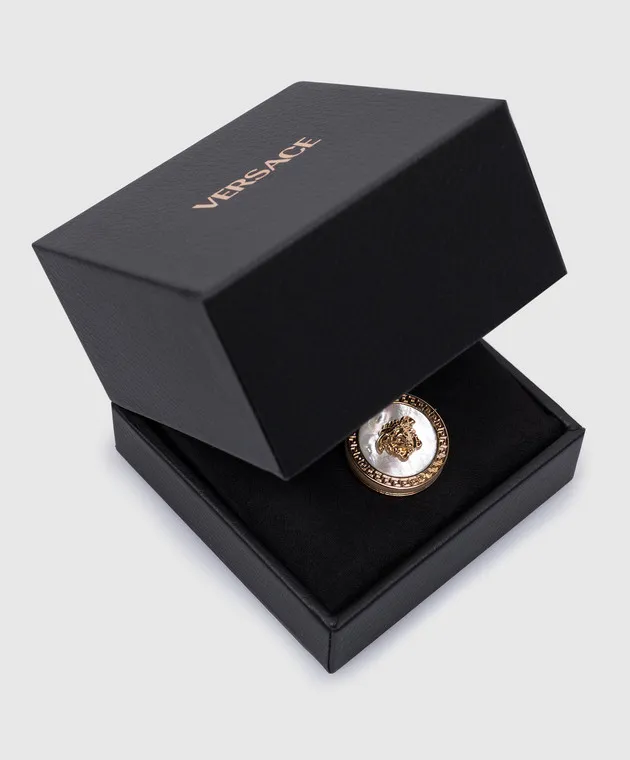 Versace Medusa pendant gold chain with mother of pearl