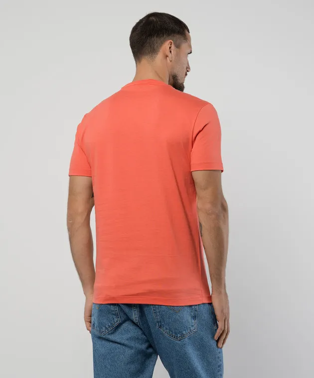 VERSACE RED TSHIRT WITH MEDUSA BRAND EMBROIDERY