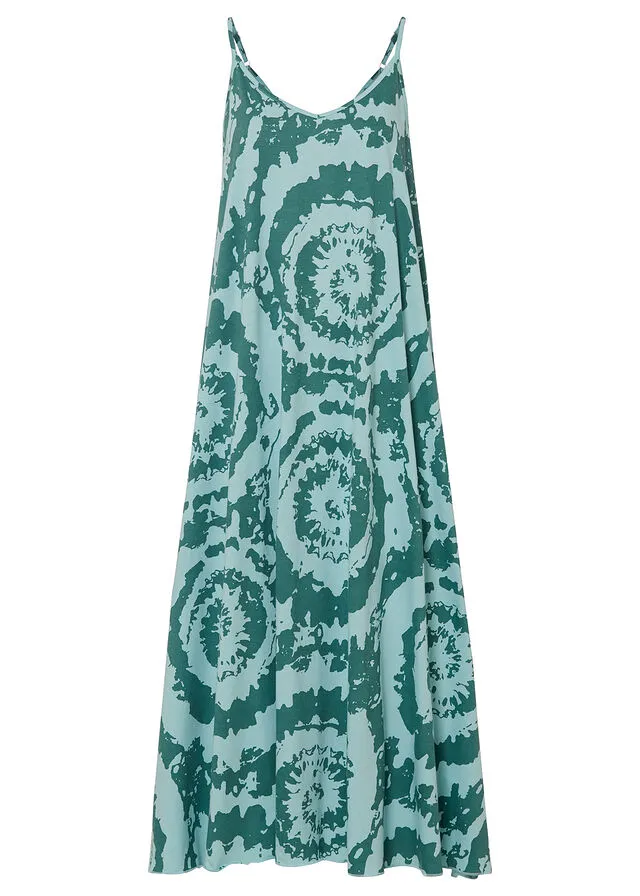 VESTIDO CAMISERO CON TIE DYE TURQUESA PASTELAZUL BONDI ESTAMPADO