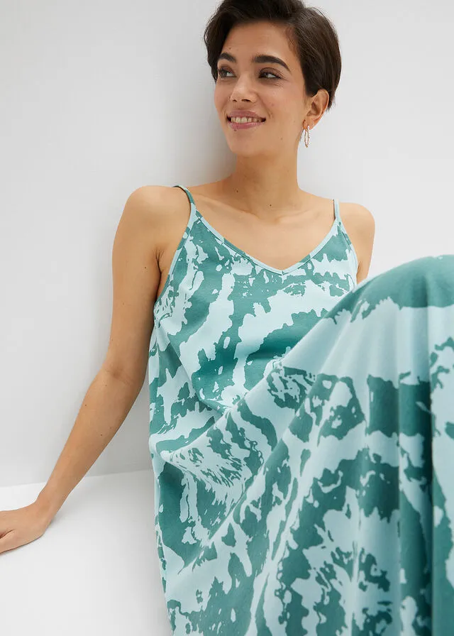 VESTIDO CAMISERO CON TIE DYE TURQUESA PASTELAZUL BONDI ESTAMPADO