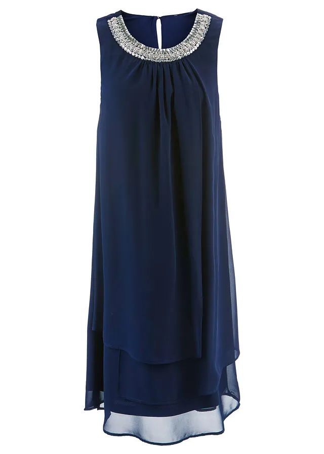 Vestido con aplicación Azul oscuro