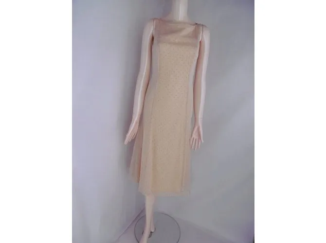 Vestido de encaje Balenciaga Contraste Beige 