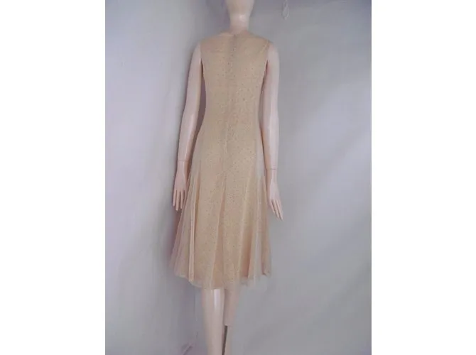 Vestido de encaje Balenciaga Contraste Beige 