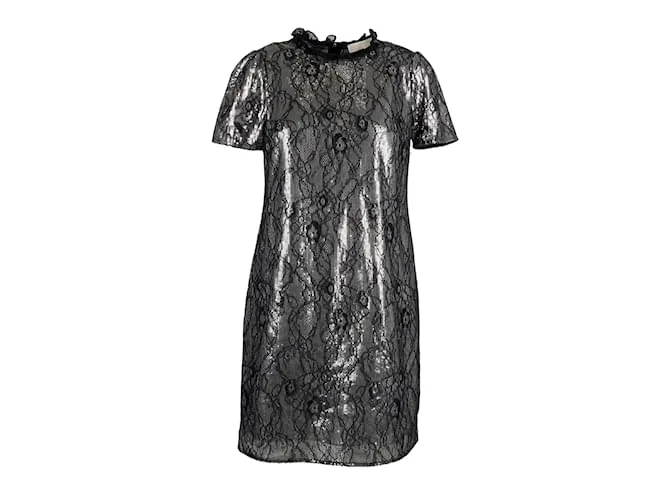 Vestido de encaje con lentejuelas de Michael Kors Plata 