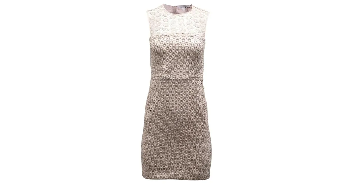 Vestido de encaje Diane Von Furstenberg en poliéster rosa 