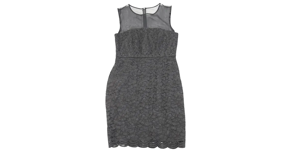 Vestido de encaje Nisha en poliéster negro de Diane Von Furstenberg 
